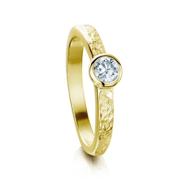 Art Deco Engagement Rings with Geometric Patterns and Baguette - Cut Diamond AccentsMatrix 0.25ct Diamond Ring in 18ct Yellow Gold