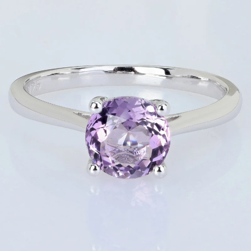 Turquoise Gemstone Rings in 925 Silver with a Southwestern - Inspired Design for a Rustic CharmMiadora 1 1/3ct TGW Amethyst Solitaire Ring Sterling Silver