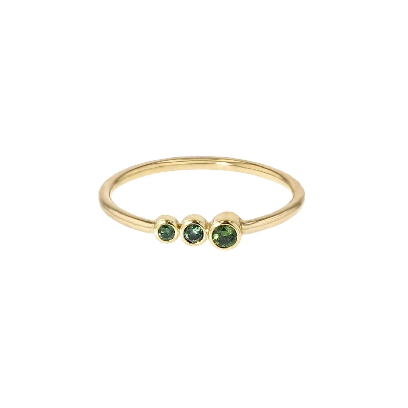 Peridot Gemstone Rings in 14K Gold - Filled Metal with a Pave - Set Band for a Sparkling LookMiss Marilyn 14K & 18K Gold Ring w. Tsavorite