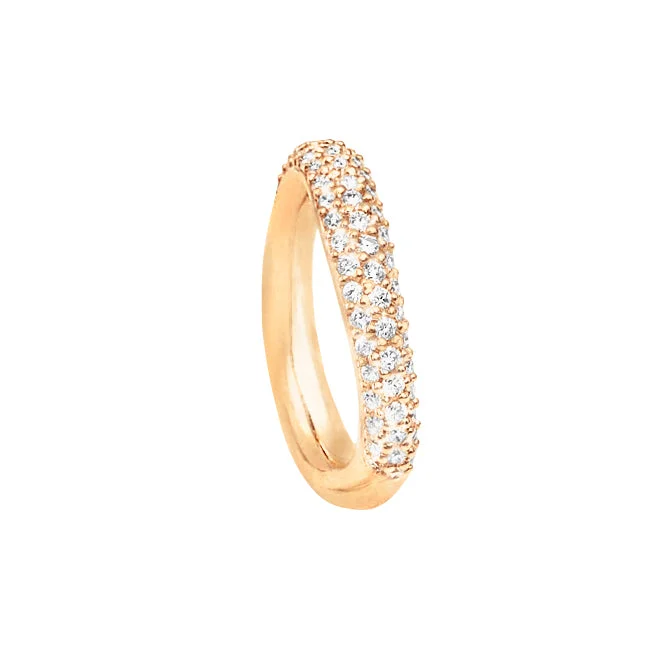 Adjustable - Fit Wedding Bands in Gold - Plated Metal for a Comfortable and Custom - Fitting OptionLove 4 Pavé 18K Gold Ring w. Diamonds