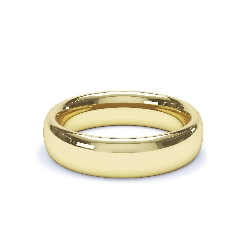 Stackable Wedding Bands in Sterling Silver with Enamel Inlays for a Colorful and Versatile Option- Regular Court Profile Wedding Ring 9k Yellow Gold