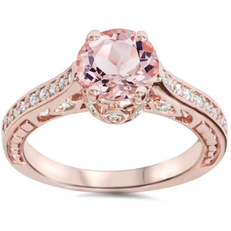 Ruby Gemstone Rings in 14K Yellow Gold with a Solitaire Setting for a Classic and Bold StatementPompeii3 14k Rose Gold 1/4 ct. TDW Diamond and Peach Morganite Engagement Ring (I-J, I2-I3)