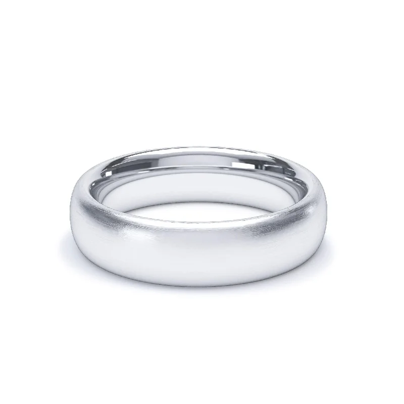 Laser - Etched Floral Design Wedding Bands in Palladium for a Delicate and Intricate Look- Regular Court Satin Polish Wedding Ring 18k White Gold