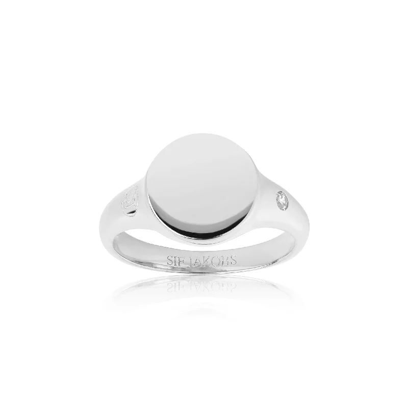 Opal Gemstone Rings in Rose Gold with a Milgrain Edge for a Feminine and Romantic StyleFollina Pianura Piccolo Silver Ring w. White Zirconia