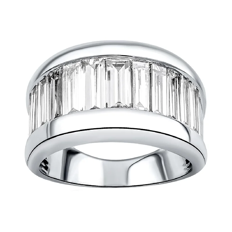 Two - Tone Gold and Silver Wedding Bands with a Twist Design for a Contemporary and Eye - Catching StyleSignature EcoLove 3-1/3 CTW Diamond Anniversary Ring in 14KT White Gold