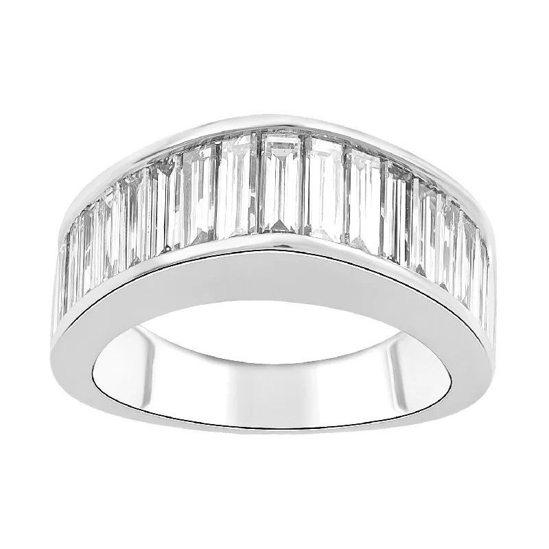 Rose Gold - Plated Engagement and Wedding Band Sets with a Halo of Cubic Zirconia for a Glamorous and Affordable LookSignature EcoLove 3-1/3 CTW Diamond Anniversary Ring in 14KT White Gold