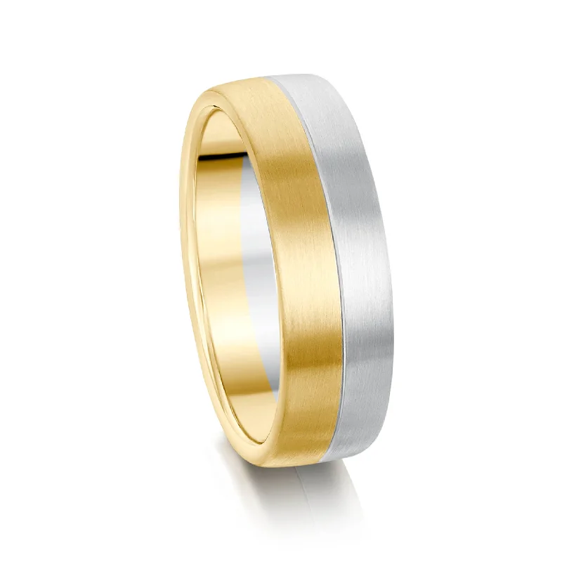 Emerald - Cut Gemstone Wedding Bands in 18K Gold for a Luxurious and Statement - Making PieceSintered 6mm Wedding Ring in 9ct Yellow & White Gold