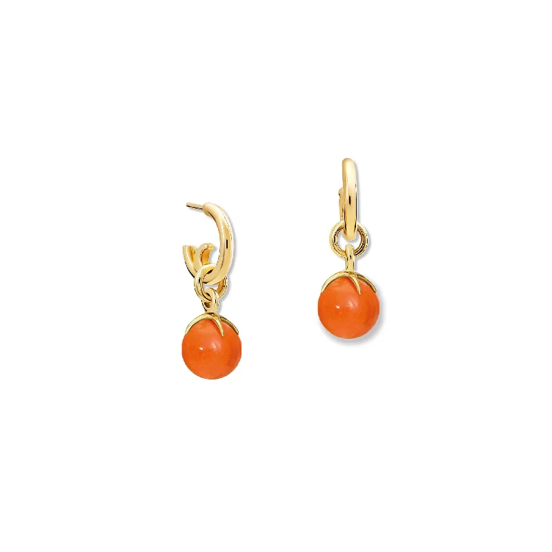 Adjustable Engagement Rings with a Flexible Band and a Princess - Cut Center DiamondTamara Earring Drops Yellow Gold - Coral