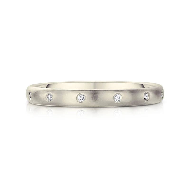 Stackable Wedding Bands in Sterling Silver with Enamel Inlays for a Colorful and Versatile OptionTraditional 12-diamond 3mm Wedding Ring in 9ct White Gold