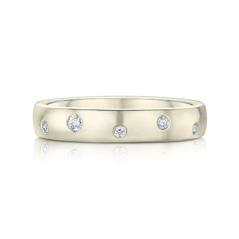 Adjustable - Fit Wedding Bands in Gold - Plated Metal for a Comfortable and Custom - Fitting OptionTraditional 12-diamond 4mm Constellation Ring in 9ct White Gold