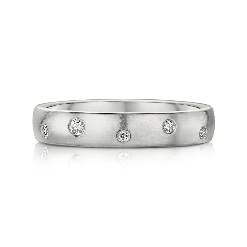 Custom - Engraved Titanium Wedding Bands with Personalized Messages for a One - of - a - Kind and Sentimental PieceTraditional 12-diamond 4mm Constellation Ring in Platinum