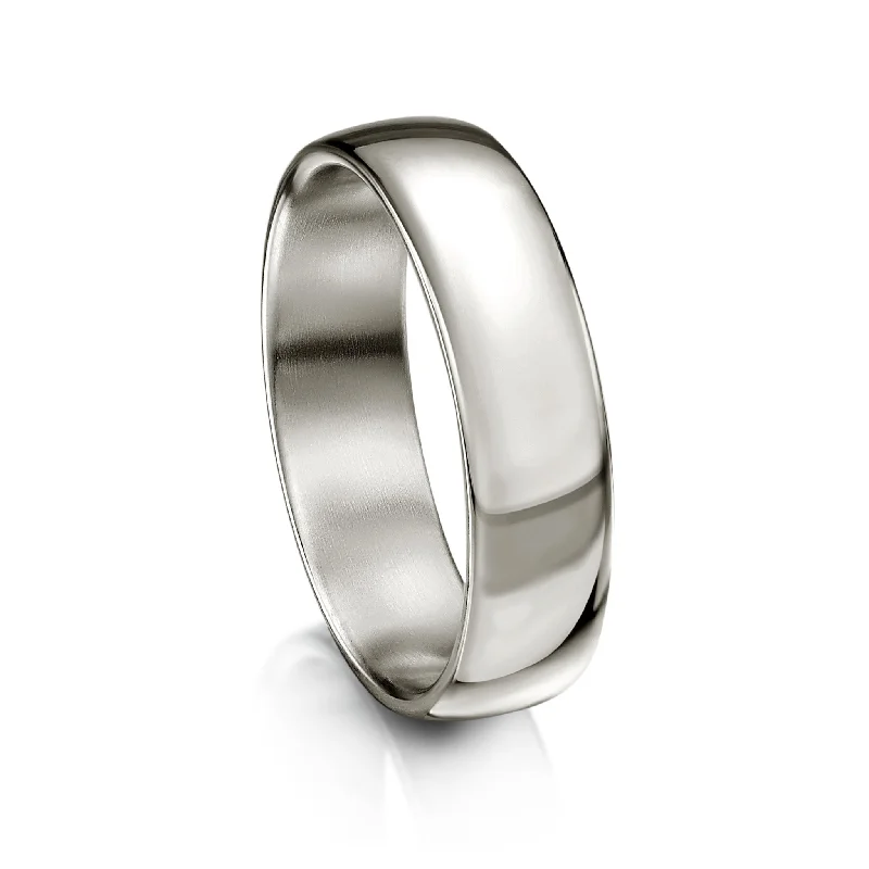 Laser - Etched Floral Design Wedding Bands in Palladium for a Delicate and Intricate LookTraditional 6mm Wedding Ring in Platinum