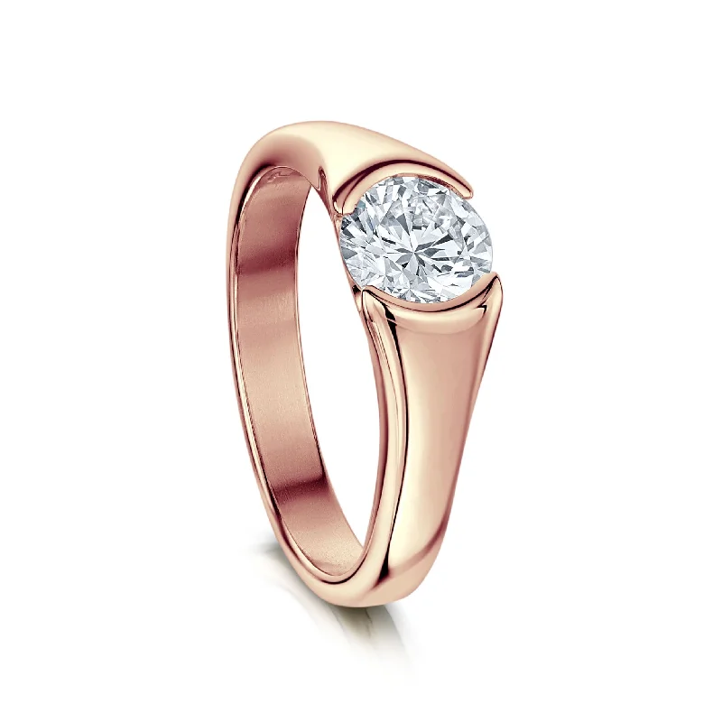 Pear - Shaped Engagement Rings in Yellow Gold with a Diamond - Encrusted BandVenus 1.0ct Solitaire Diamond Ring in 9ct Rose Gold