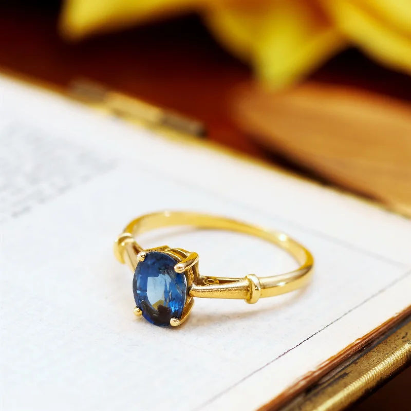 Sapphire Gemstone Rings in 18K White Gold with Diamond Accents for an Elegant EngagementVintage 18ct Gold Sapphire Engagement Ring