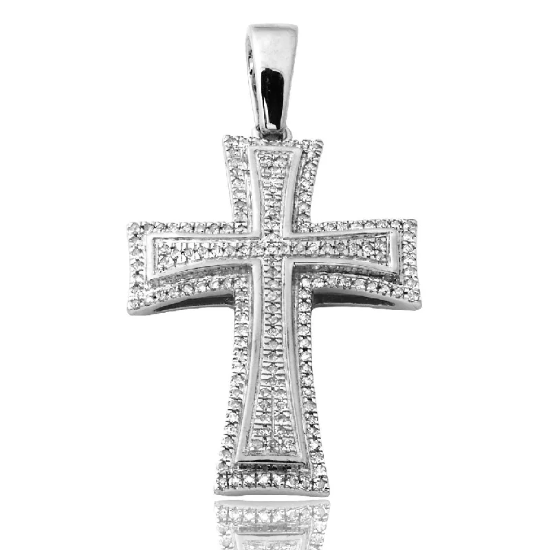 Hypoallergenic Stainless Steel Dog Tag Pendant Necklace for Active Men10KW 0.30CTW DIAMOND CROSS PENDANT