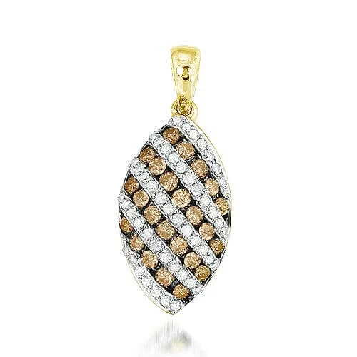 Dainty Gold - Plated Angel Wing Pendant Necklace for Sensitive Skin Owners10KY 0.55CTW CHAMPAGNE DIAMOND FANCY PENDANT