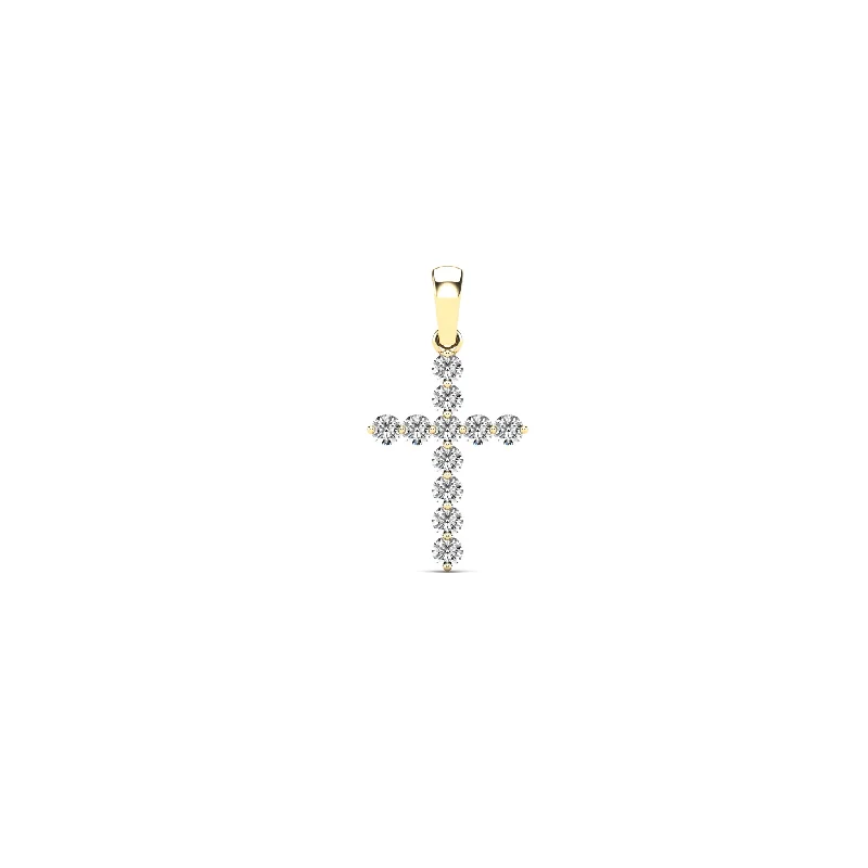 Retro - Inspired Art Deco - Patterned Pendant in Silver for Vintage LoversDiamond Cross Pendant (14K)