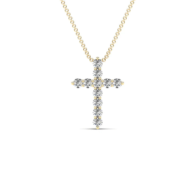 Custom - Engraved Initial Pendant Necklace in Sterling Silver for Mother's Day GiftDiamond Cross Pendant (14K)