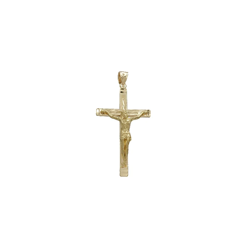 Rhinestone - Encrusted Crown Pendant for Little Girls' Dress - UpDiamond Cut Crucifix Cross Pendant (14K)