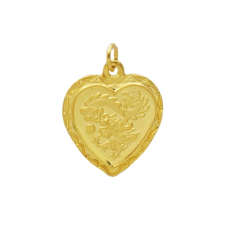 Antique - Inspired Filigree - Worked Cross Pendant Necklace for Religious CeremoniesDragon Heart Pendant (24K)