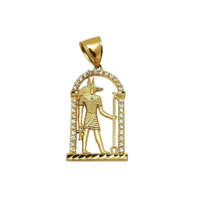 18K Gold - Plated Angel Wing Pendant for a Symbolic and Elegant AccessoryEgyptian Anubis CZ Pendant (14K)