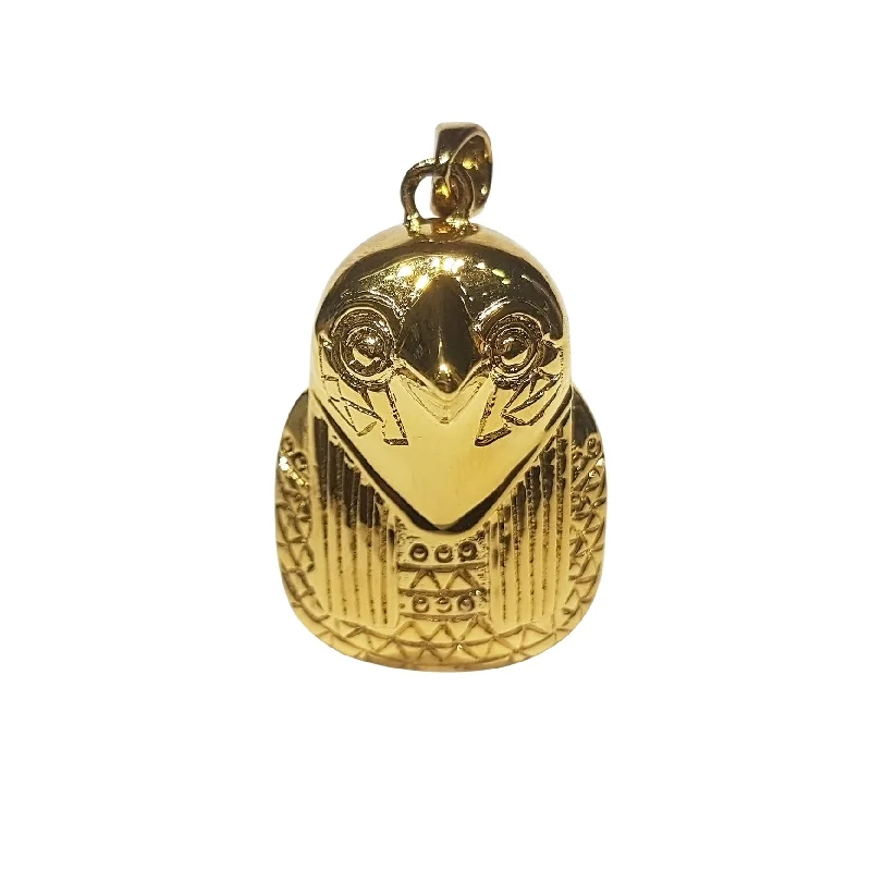 Vintage - Reproduction Cameo Pendant Necklace in Brass for Retro - Style LoversEgyptian Gold Horus Pendant