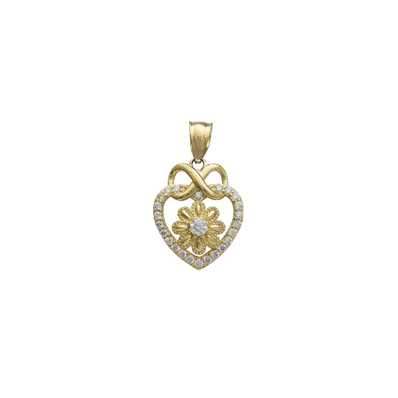 Customized Birthstone Pendant with Engraved Name for a Personalized TouchFloral Infinity Heart Pendant (14K)