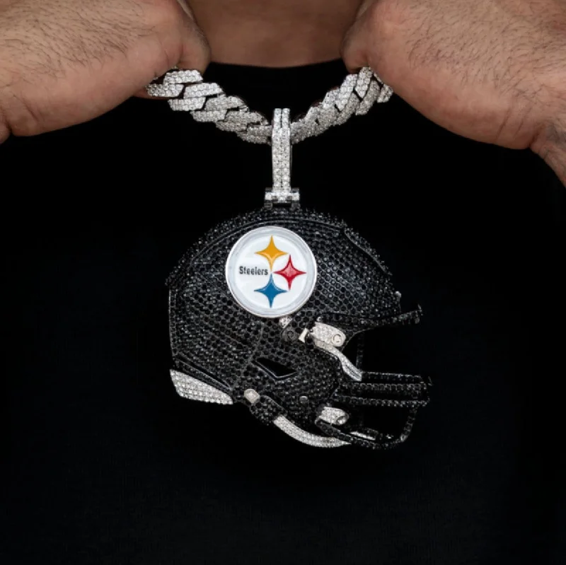 Cross - Stitch - Embroidered Floral Pendant Necklace for Handicraft AficionadosGiant Pittsburgh Steelers Official NFL Helmet Pendant