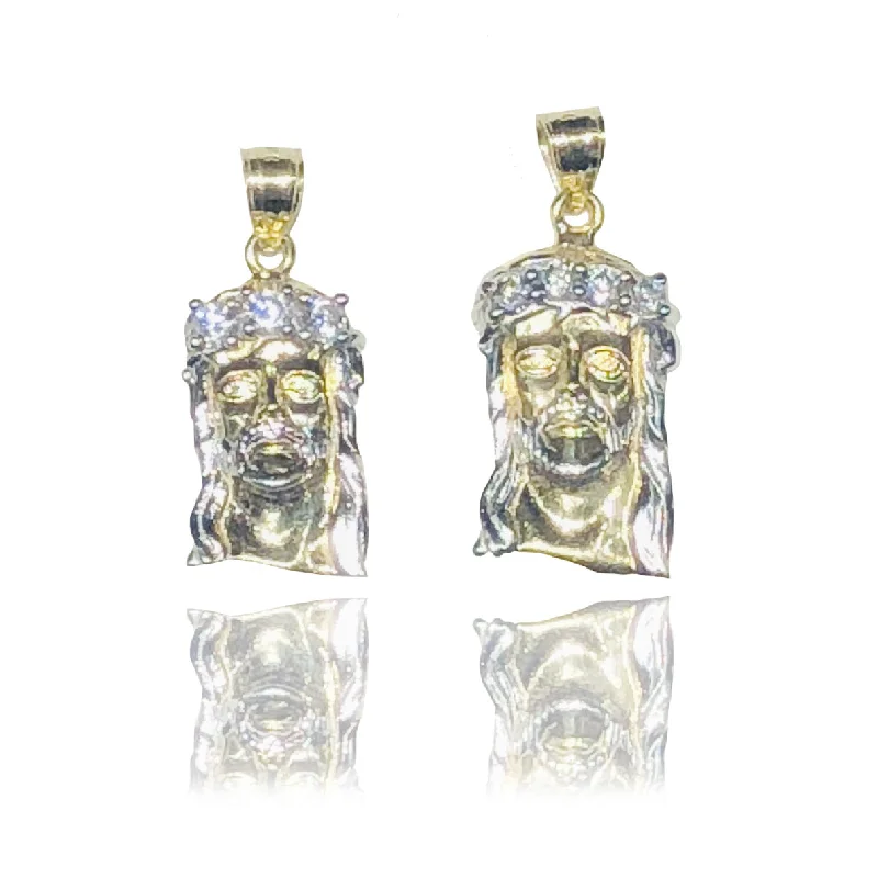 Hand - Carved Jade Buddha Pendant for Spiritual and Cultural SignificanceIced Out Two-Tone Jesus Head CZ Crown Pendant (14K)