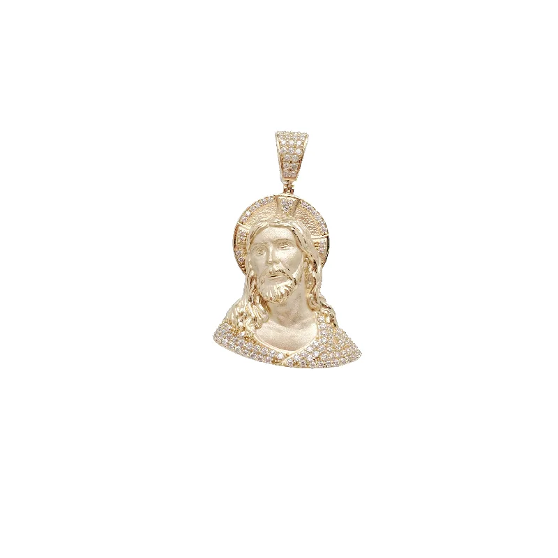 Pearl - Embellished Floral Pendant for a Feminine and Romantic LookJesus Head Pendant (14K)