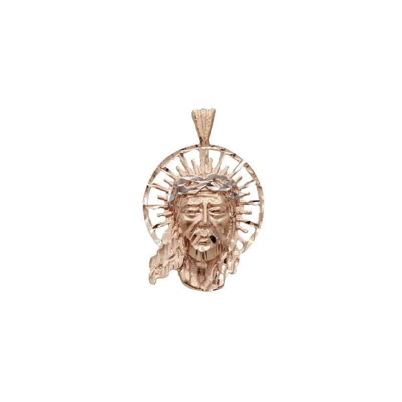 Gothic - Style Skull Pendant with Red Enamel Accents for Alternative FashionJesus Head Pendant (14K)