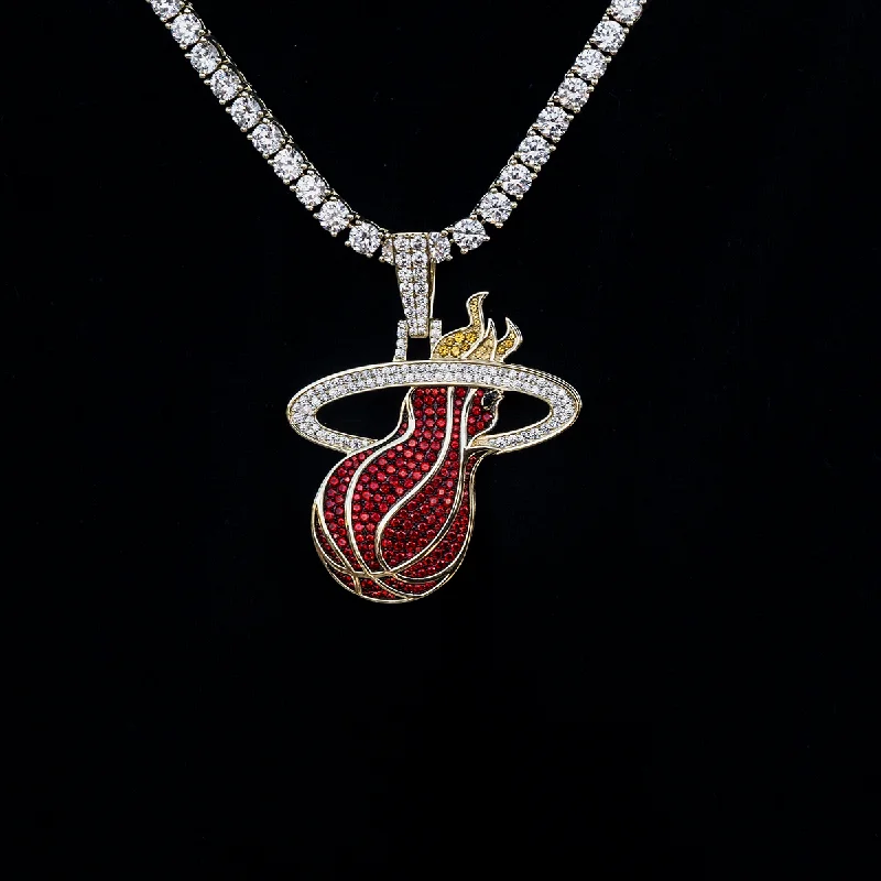 Zodiac Sign Pendant Necklace in Rose Gold for Astrology EnthusiastsLarge Miami Heat Official NBA Logo Pendant