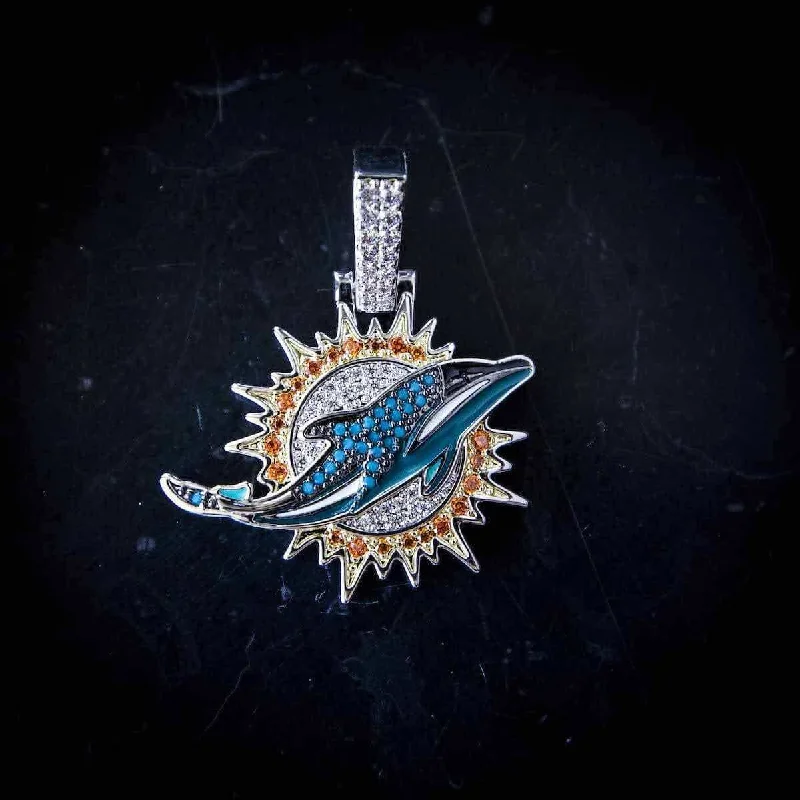 Multi - Colored Beaded Starfish Pendant Necklace for Beach - Themed WeddingsMiami Dolphins Official NFL Pendant