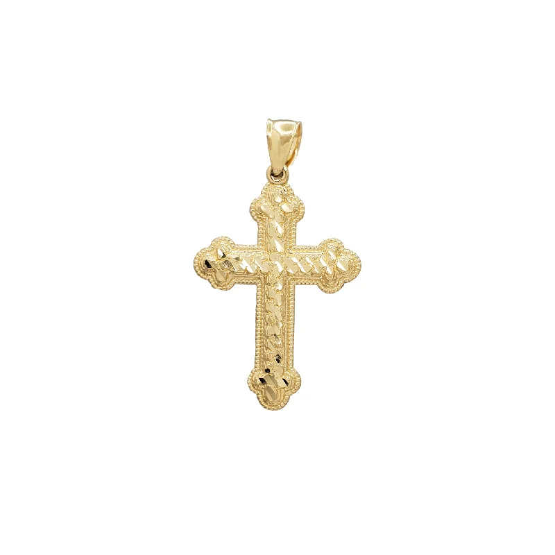 Glow - in - the - Dark Starry Sky Pendant for Nighttime AdventuresMilgrain Nugget Texture Budded Cross Pendant (14K)