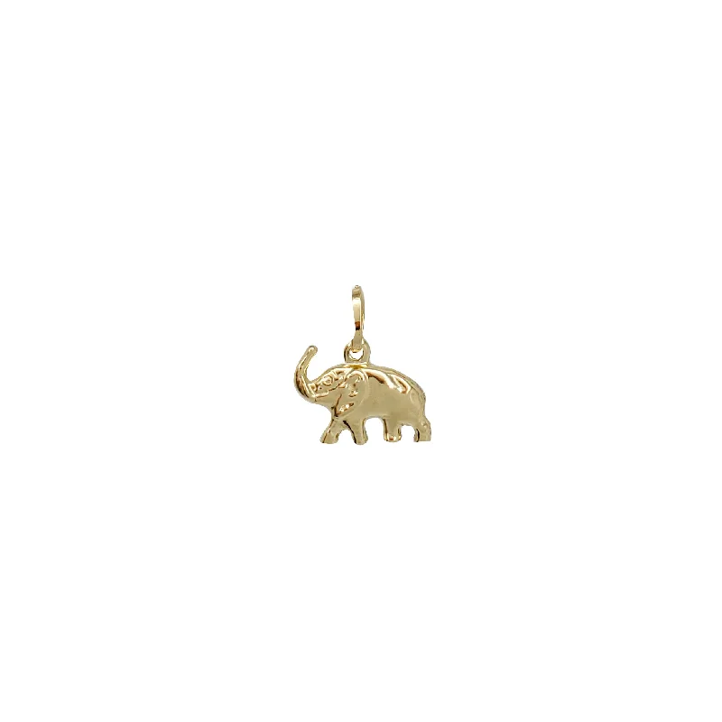 Handmade Leather - Wrapped Crystal Pendant for a Bohemian AestheticMini Elephant Pendant (14K)