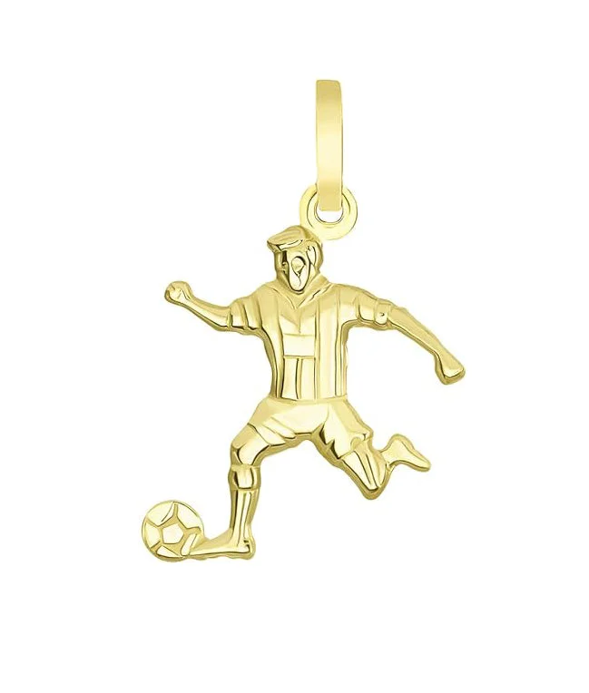 18K Gold - Plated Angel Wing Pendant for a Symbolic and Elegant AccessorySoccer Player Pendant (14K)