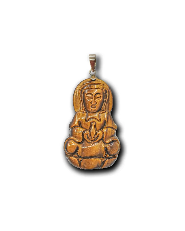 Hypoallergenic Titanium Infinity Symbol Pendant for Sensitive Skin[觀音] Tiger Eye God Kwan Yin Jade Pendant (14K)