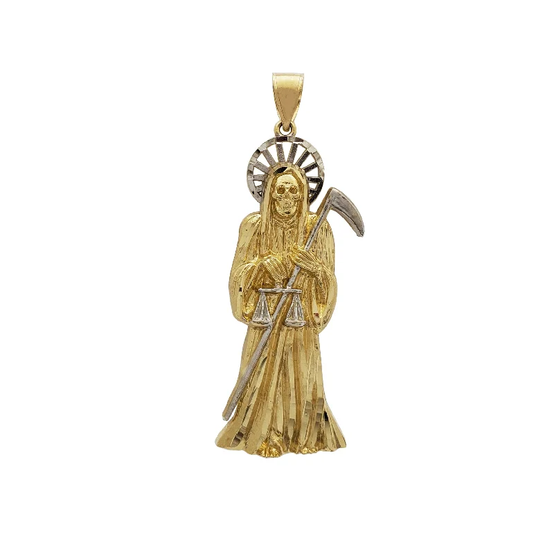 Water - Resistant Stainless Steel Diving - Themed Pendant for DiversTwo Tone Saint Muerte Pendant (14K)