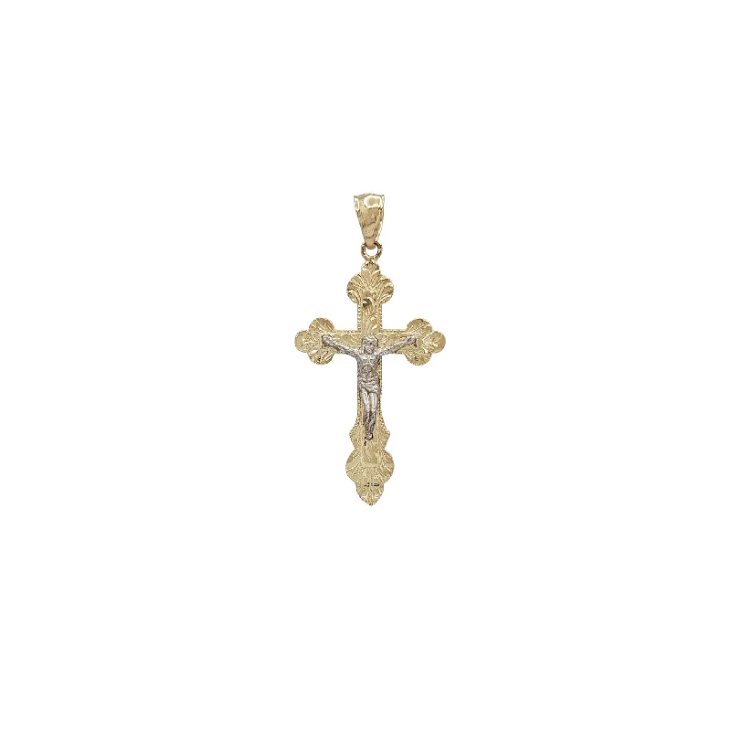 18K Gold - Plated Angel Wing Pendant for a Symbolic and Elegant AccessoryTwo-Tone Textured Crucifix Pendant (14K)