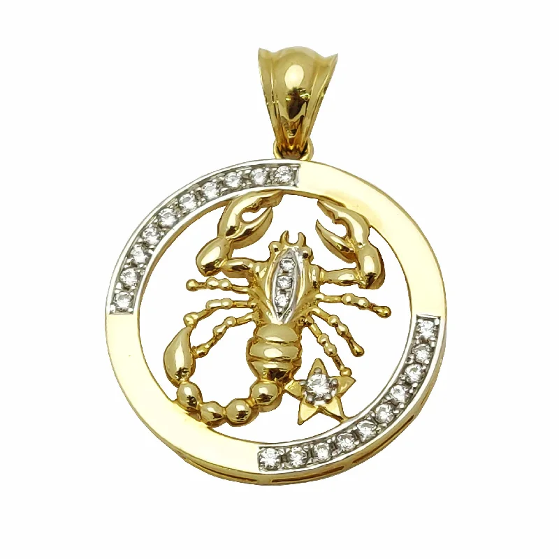 18K Gold - Plated Angel Wing Pendant for a Symbolic and Elegant AccessoryTwo-Tone Zodiac Sign Scorpion CZ Pendant (14K).