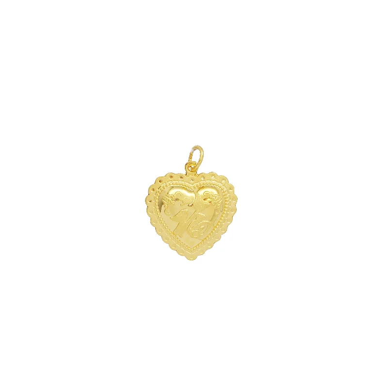 Zodiac Sign Pendant Necklace in Rose Gold for Astrology EnthusiastsYellow Gold Double Side Heart "福“ Pendant (24K)