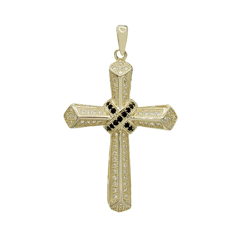 Antique - Inspired Filigree - Worked Cross Pendant Necklace for Religious CeremoniesZirconia Cross With Black Onyx Pendant (Silver)