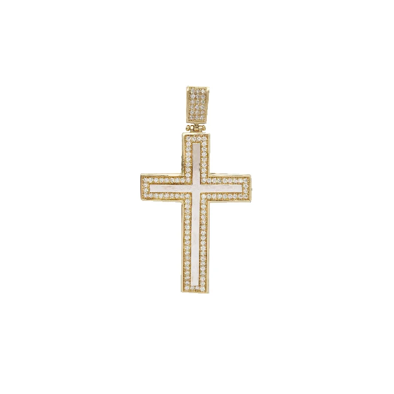 Glow - in - the - Dark Starry Sky Pendant for Nighttime AdventuresZirconia Two-Tone Cross Pendant(14K)